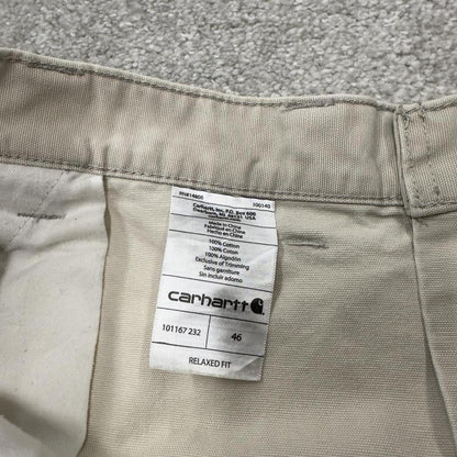 Carhartt baggy shorts carpenter loose beige Relaxed fit canvasy skater style cargo work shorts