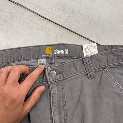 Mens Carhartt carpenter pants W36 L32 grey relaxed fit skater style cargos