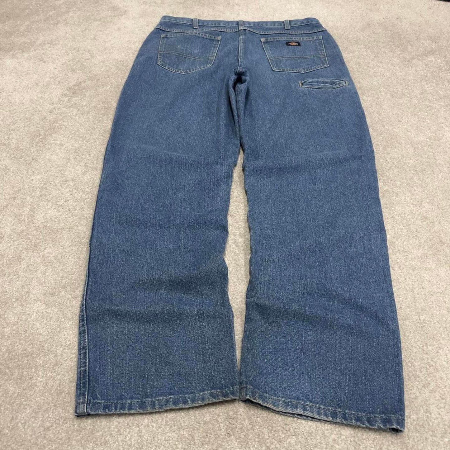 Vintage Y2K Baggy Dickies carpenter jeans blue denim double knee skater workwear pants streetwear