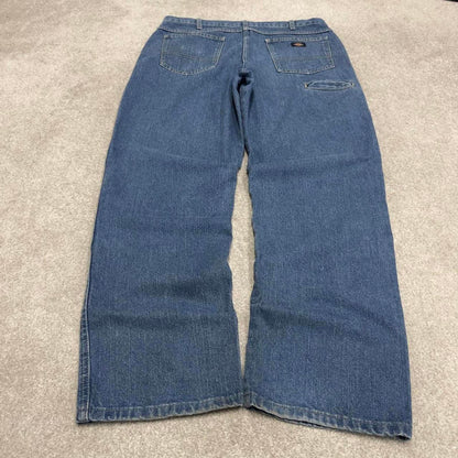 Vintage Y2K Baggy Dickies carpenter jeans blue denim double knee skater workwear pants streetwear