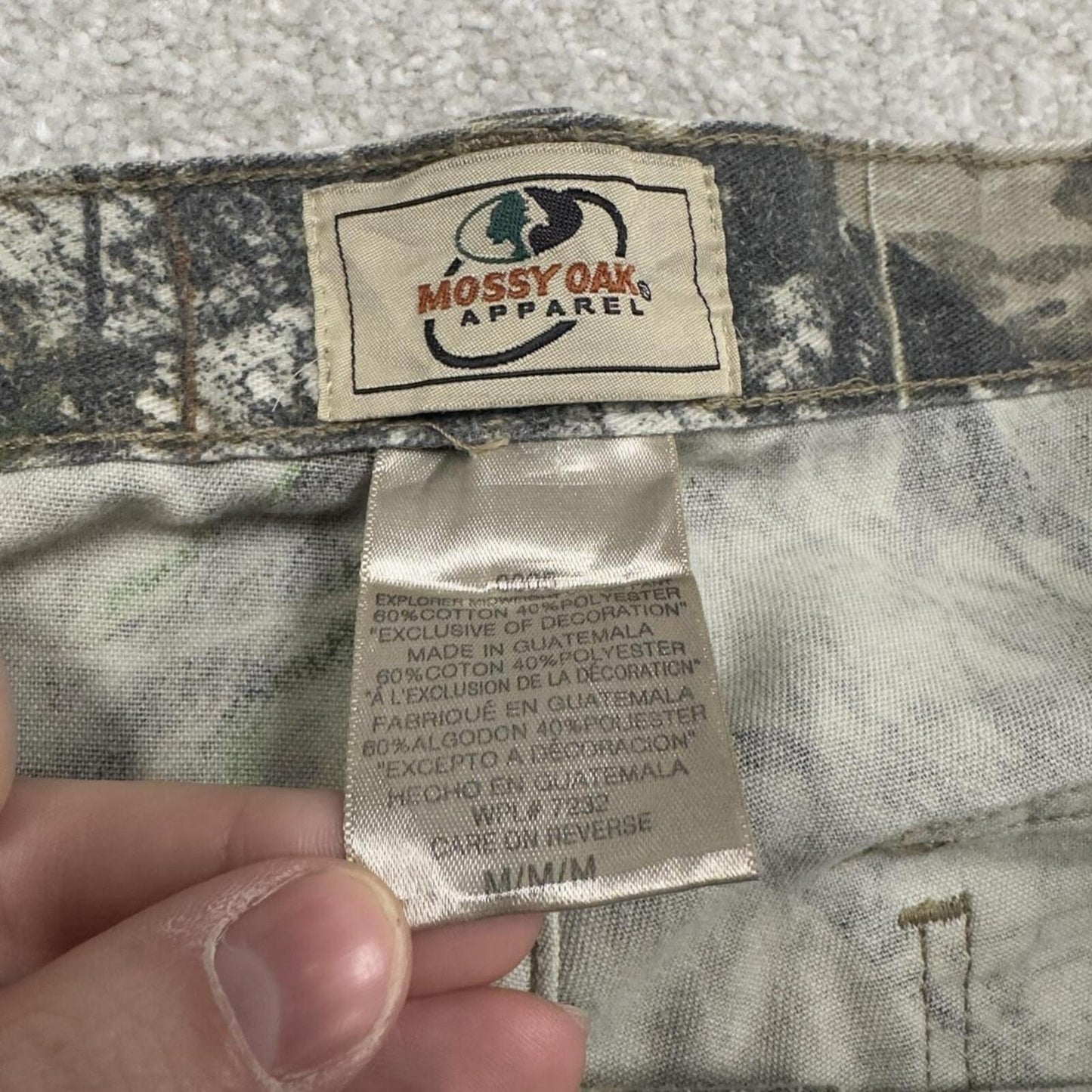 Mossy Oaky camo cargo pants faded green Loose floaty realtree hunting camouflage trousers