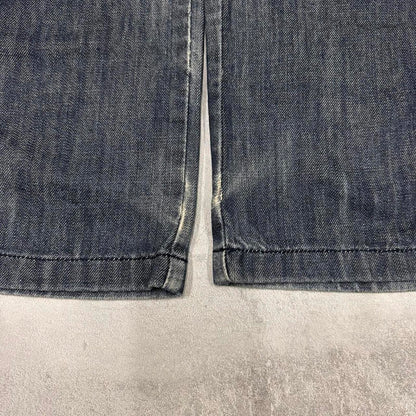 Blue Fubu jeans W30L32 denim y2k hip hop pants elasticated detail embroidered design