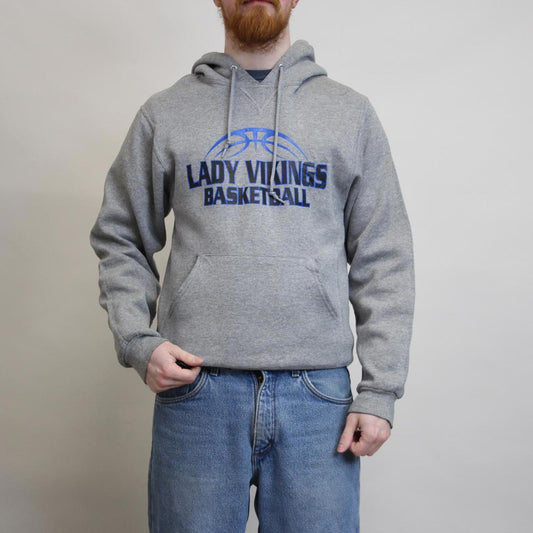 Grey Russell Athletic hoodie S boxy pullover jumper print design