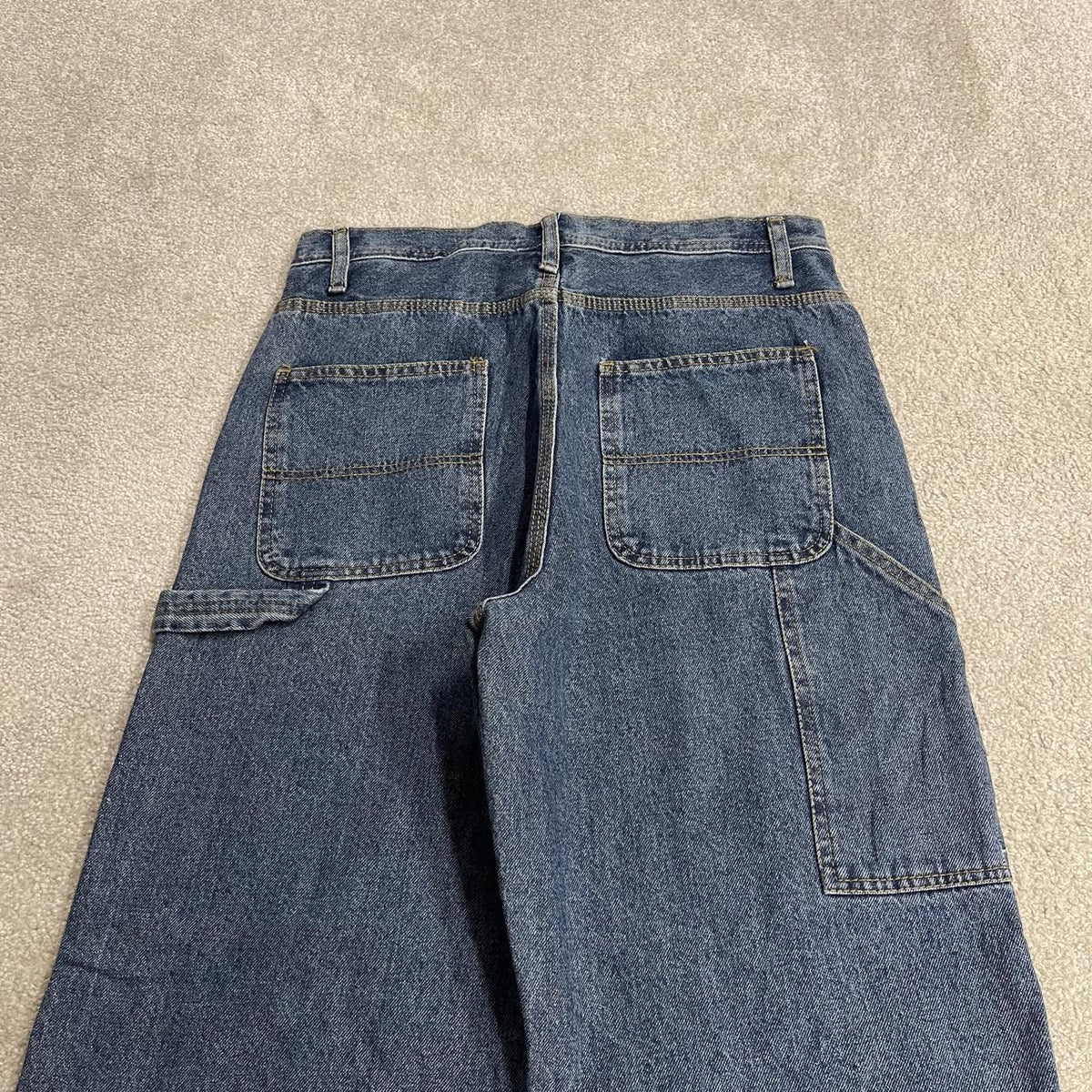 Baggy carpenter jeans y2k W32L34 blue denim Wide leg skater style work cargos