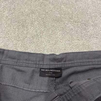 Baggy denim carpenter shorts cargo grey No Boundaries skater style surf jorts