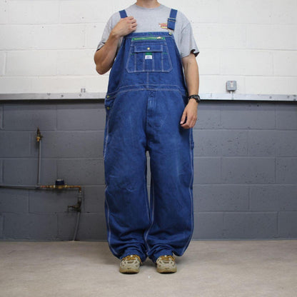 Baggy denim Dungarees vintage overalls blue Liberty workwear bib & brace utility