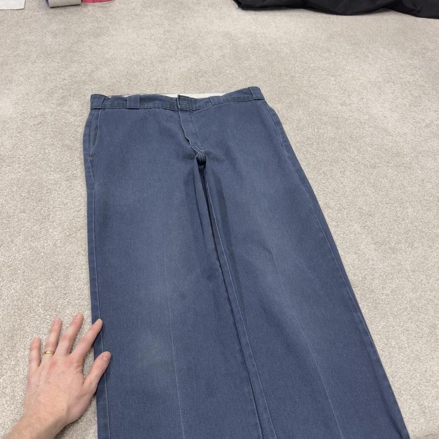 Dickies skater work pants navy loose straight leg fit Chino style skate trousers