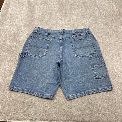 Y2k baggy Wrangler carpenter shorts skater style blue Denim wide leg summer festival jorts