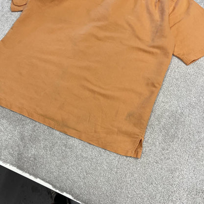 Columbia technical short sleeve shirt orange Festival style button down summer hiking shirt