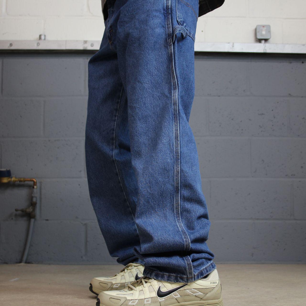 Rustler denim carpenter jeans y2k blue W32L34 Loose thick denim skater style utility cargo pants