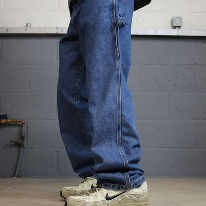 Rustler denim carpenter jeans y2k blue W32L34 Loose thick denim skater style utility cargo pants
