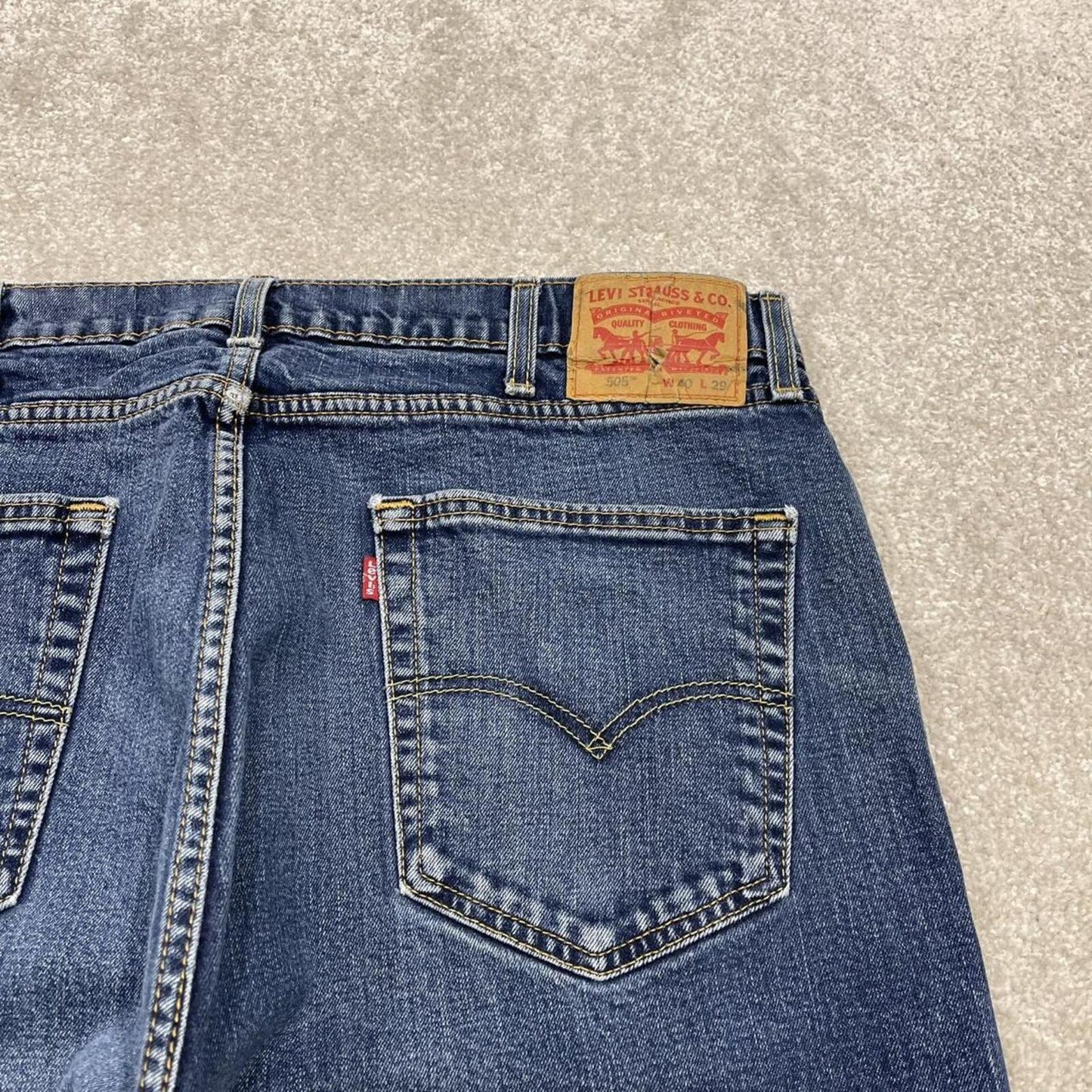Y2k Levi's 505 jeans straight leg blue Casual denim pants red tab logo