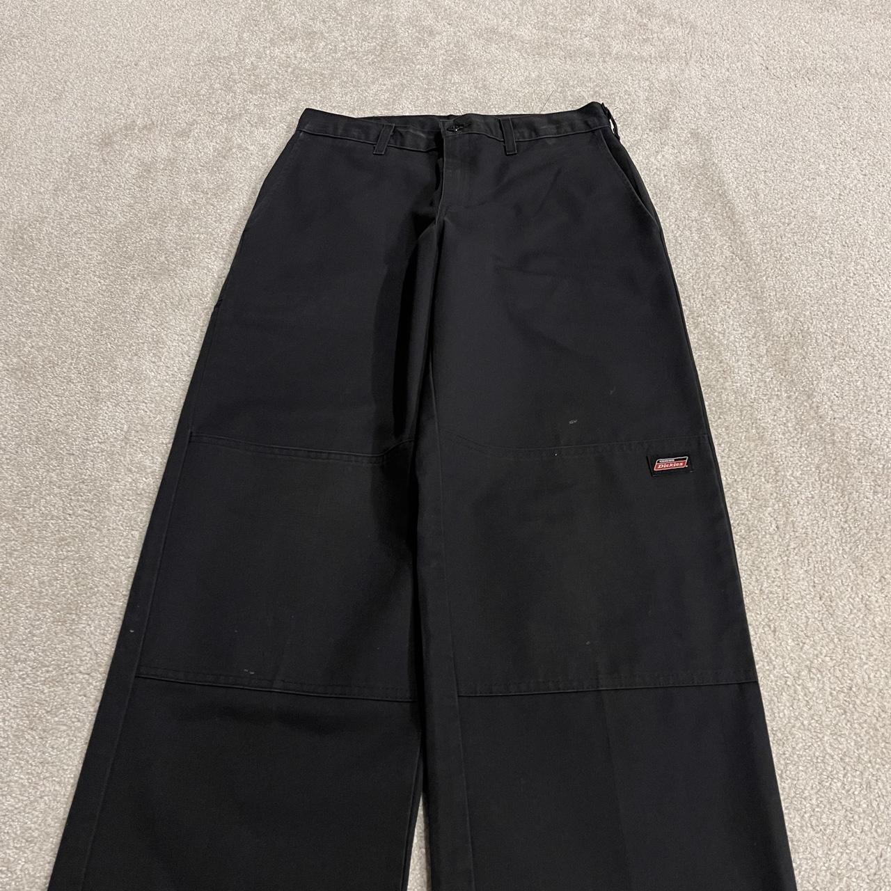 Dickies baggy double knee pants black W30L31 Wide leg chino skate style cargo work trousers