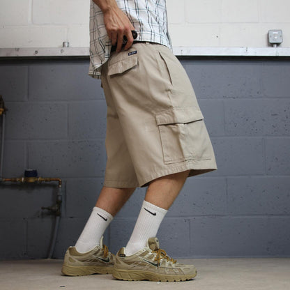 Chaps Baggy cargo shorts y2k beige Loose floaty chino utility summer festival hiking shorts