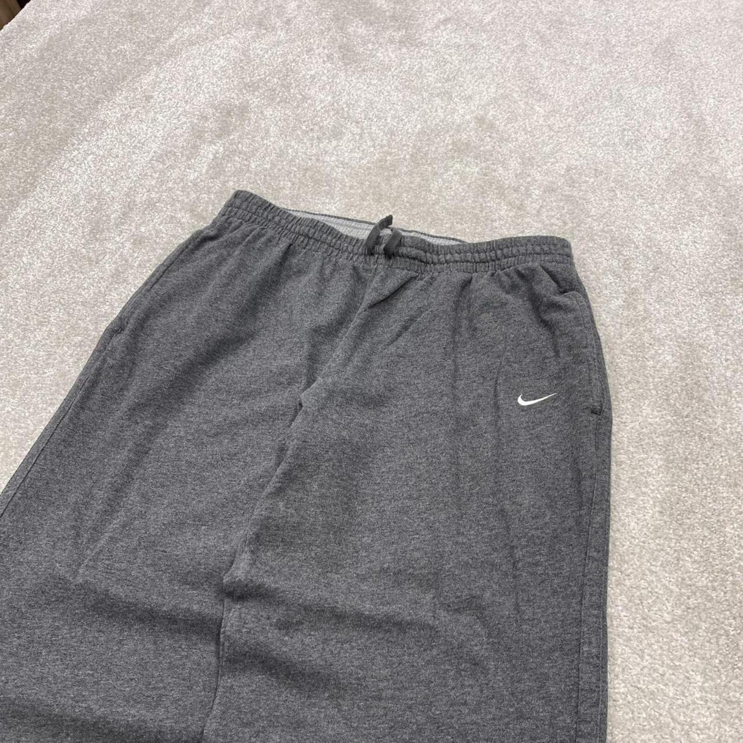 Y2k Nike baggy sweatpants joggers grey Large Loose Swoosh logo tracksuit bottoms