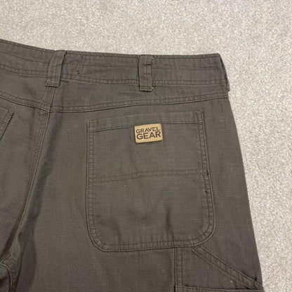 Baggy carpenter shorts utility cargo green Gravel Gear loose skater style summer shorts