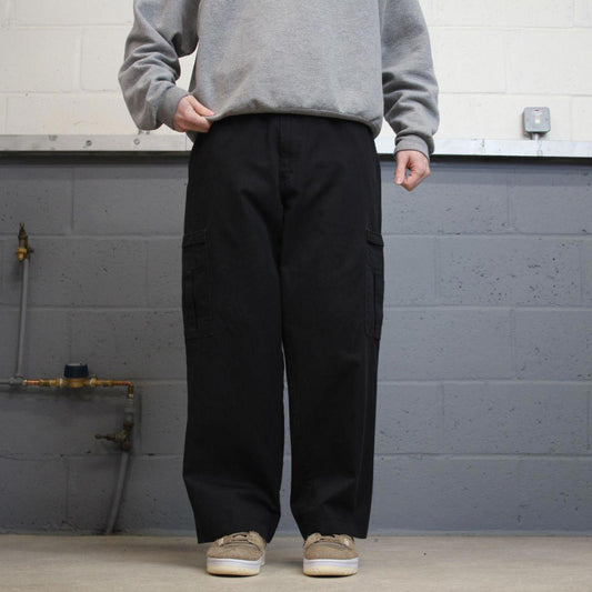 Y2K baggy Dickies cargo pants wide leg black Twill chino skate style work trousers