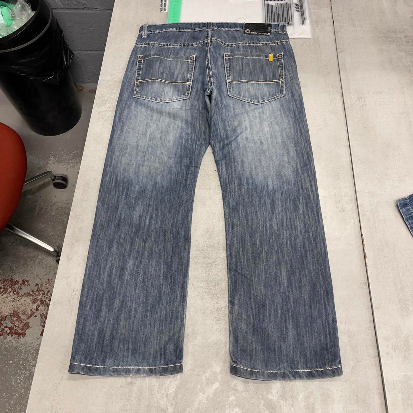 Blue Southpole jeans W38 L32 loose 90s style skater jeans tab logos