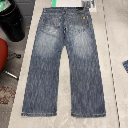 Blue Southpole jeans W38 L32 loose 90s style skater jeans tab logos
