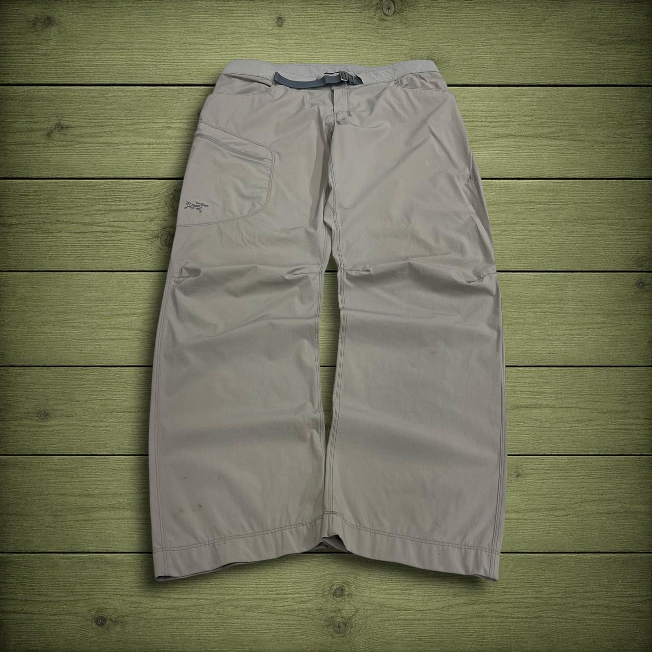 Y2K Arc'teryx technical hiking pants grey lightweight walking trousers embroidered fossil skeleton