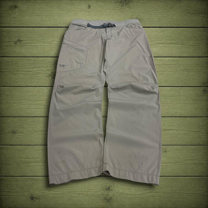Y2K Arc'teryx technical hiking pants grey lightweight walking trousers embroidered fossil skeleton