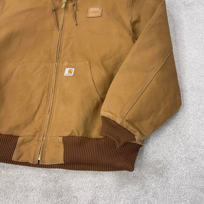 Vintage Carhartt hooded active jacket XL Hamilton Brown canvas bomber
