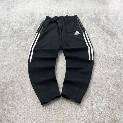 Y2k Adidas tracksuit bottoms Small mens black joggers casual sports gym wear track pants side stripe