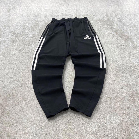 Y2k Adidas tracksuit bottoms Small mens black joggers casual sports gym wear track pants side stripe