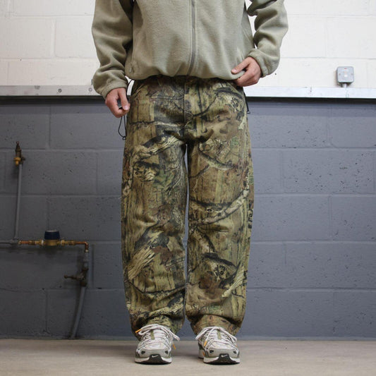 Wrangler Pro Gear camo jeans green W38L30 loose Break Up tree camouflage pants