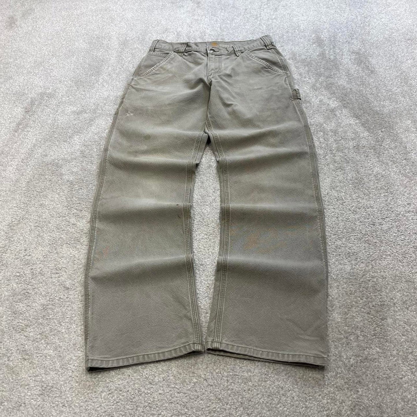Grey Carhartt carpenter jeans W30L32 relaxed fit canvas 90s skater style work cargos