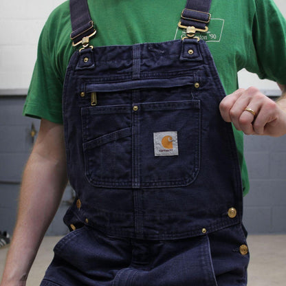 Vintage Carhartt dungarees navy overalls Bib & brace utility workwear farmer
