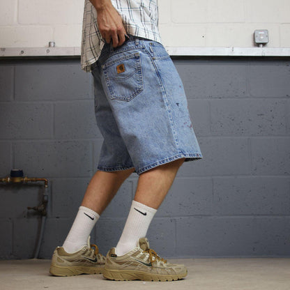 Vintage Carhartt denim shorts y2k blue Loose fit skater style denim surf jorts