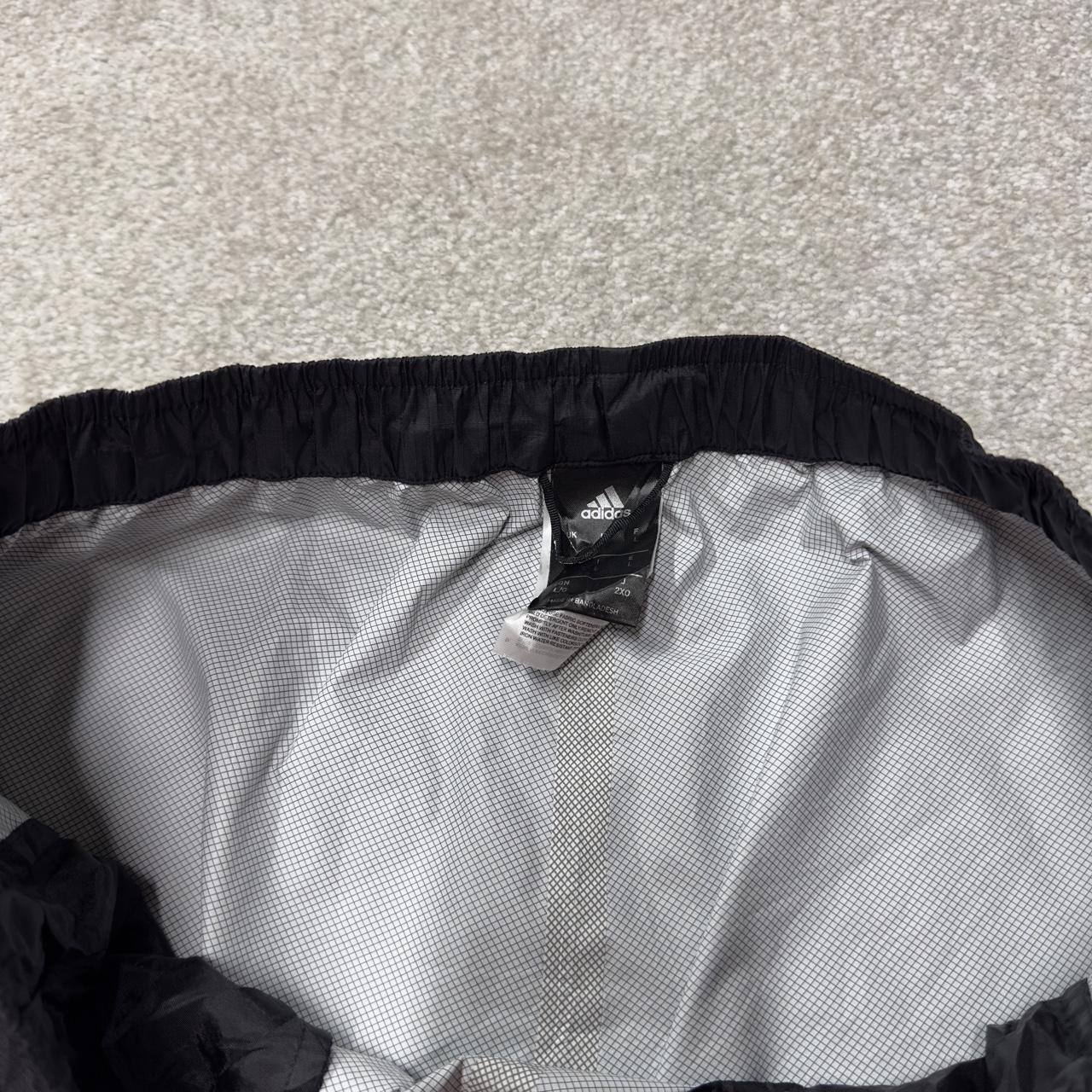 Y2K Adidas climaproof tracksuit bottoms black L loose leg print logo