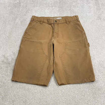 Carhartt cargo shorts y2k faded tan Double knee carpenter skater style work shorts