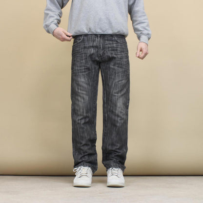 Grey Southpole jeans W32L32 Y2K straight leg 90s style stich detail