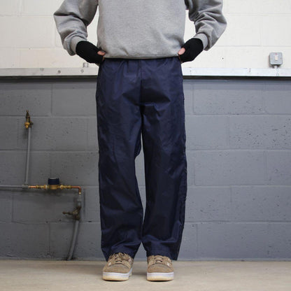 Navy Baggy Nike trackies M 8-10 loose y2k floaty leg joggers embroidered logo