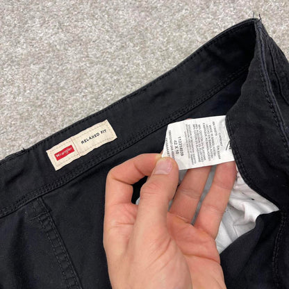 Wrangler cargo shorts y2k black Loose comfy wide leg chino summer festival shorts