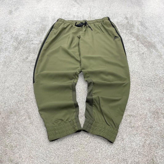 00s Adidas tracksuit bottoms khaki 2XL loose y2k style joggers track pants trackies