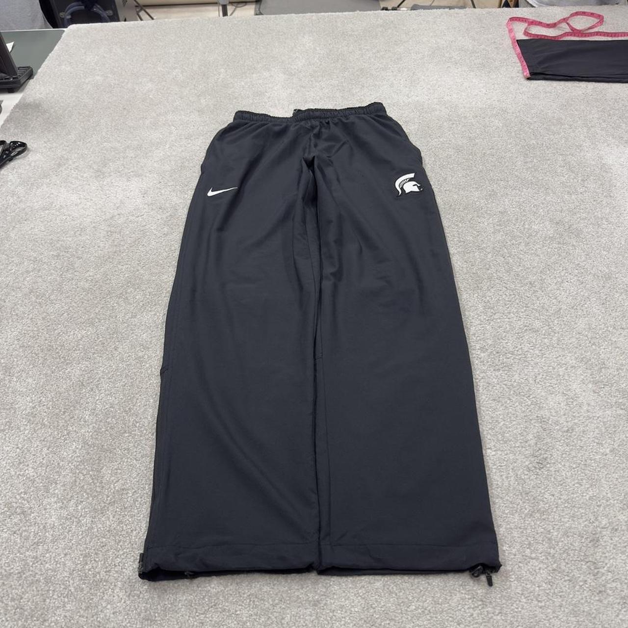Y2K Nike tracksuit bottoms black Loose floaty mesh lined swoosh logo track pants
