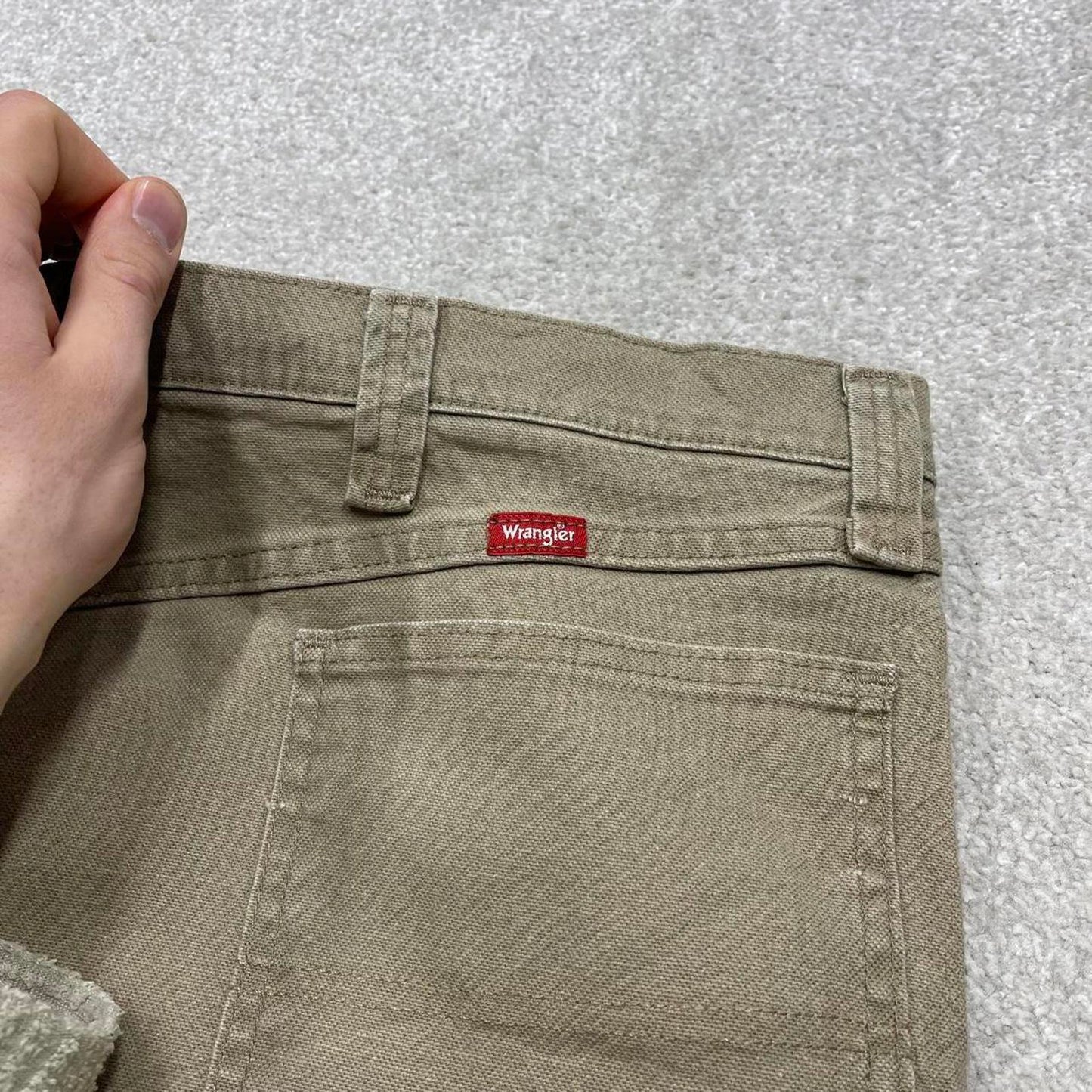Y2K Wrangler carpenter jeans loose fit khaki Wide leg canvas skate style workwear cargo pants