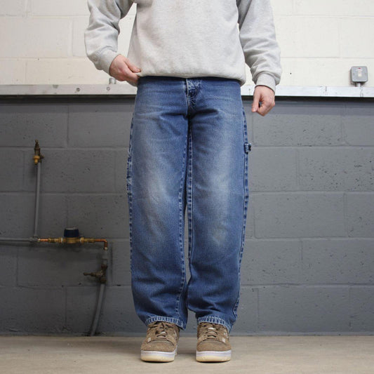 Y2K Sean John carpenter jeans blue Loose leg denim skate style cargo pants