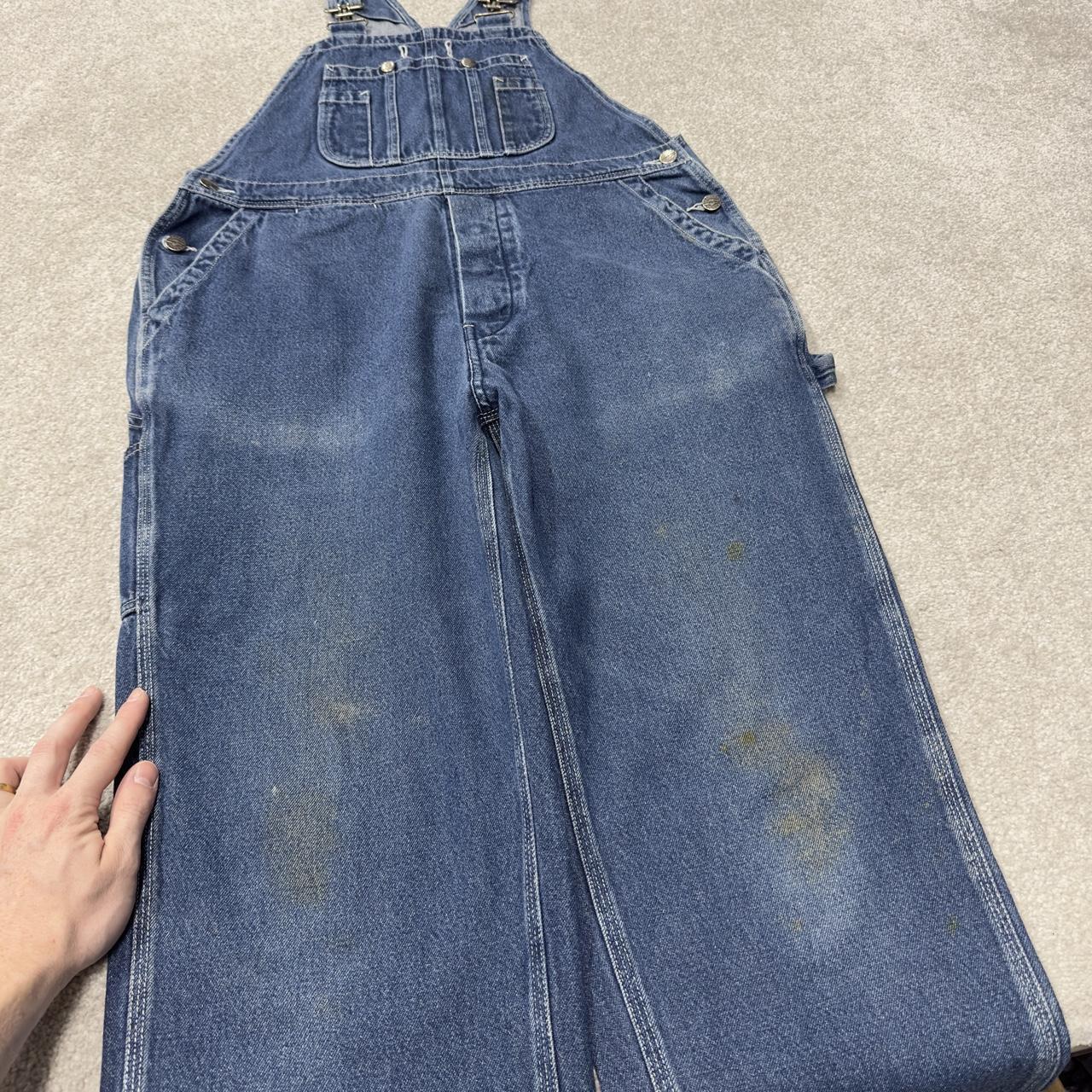Vintage dungarees denim overalls navy blue Work’n Gear workwear bib & brace utility