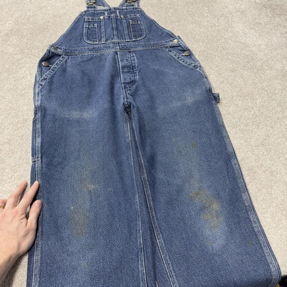 Vintage dungarees denim overalls navy blue Work’n Gear workwear bib & brace utility