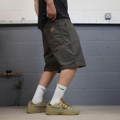 Baggy carpenter shorts utility cargo green Gravel Gear loose skater style summer shorts