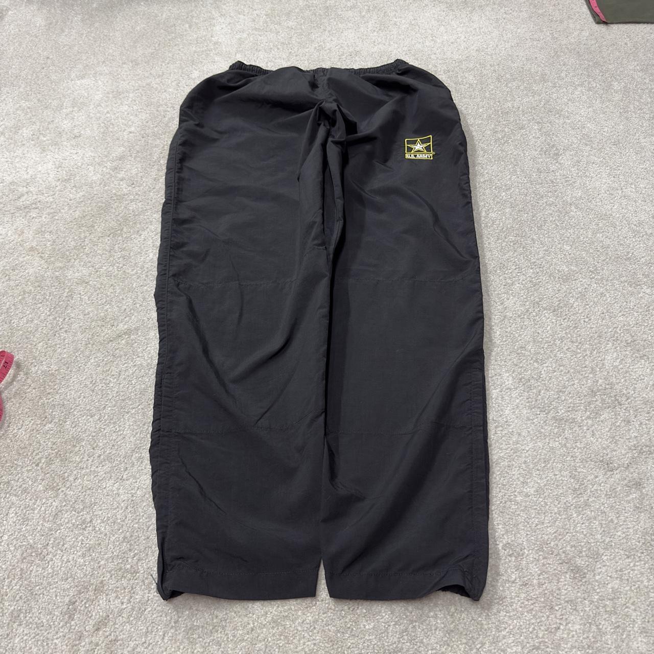 US Army tracksuit bottoms loose black L Loose leg track pants embroidered logo
