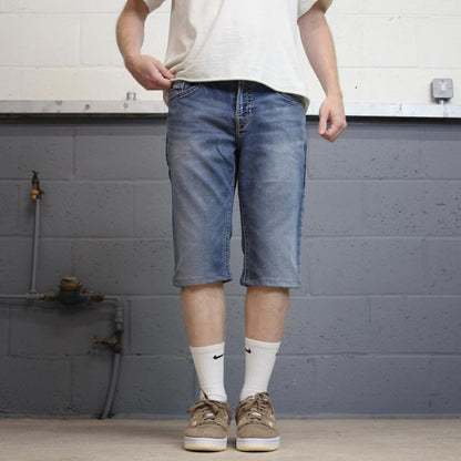 Embroidered denim shorts W32