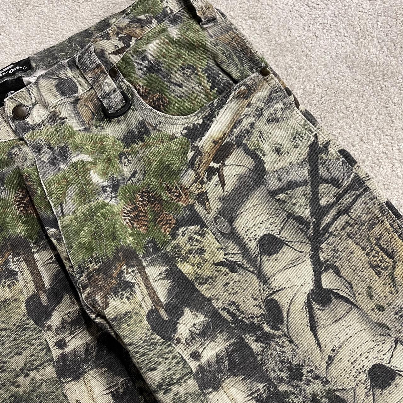 Mossy Oak camo jeans Y2K khaki Straight leg stretch Realtree forest camouflage pants