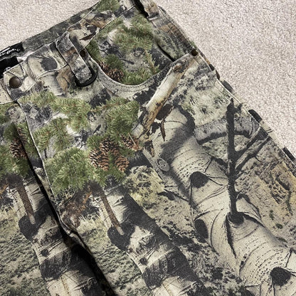 Mossy Oak camo jeans Y2K khaki Straight leg stretch Realtree forest camouflage pants