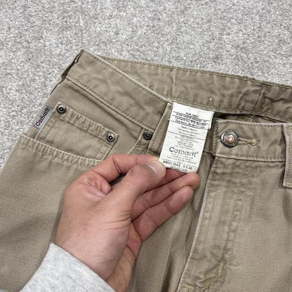 Carhartt carpenter jeans work pants beige Loose straight leg carpenter skate / work pants