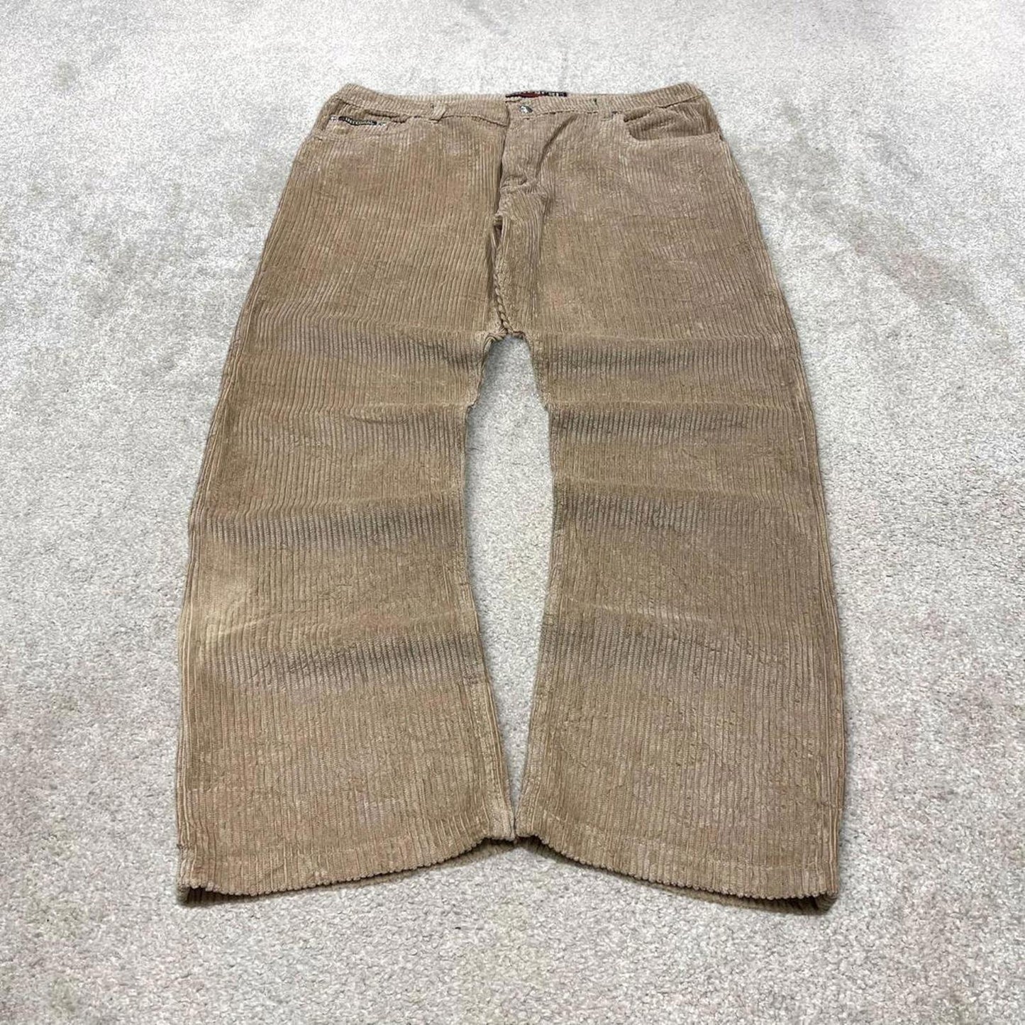 Baggy Integral corduroy pants W36L30 beige wide wale jumbo cord trousers 90s skater style